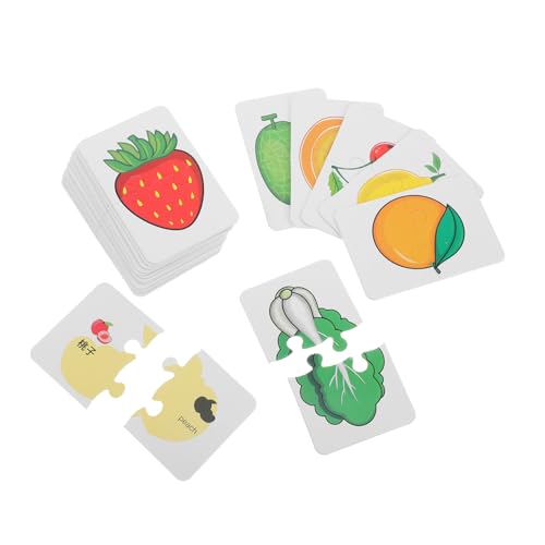 jojofuny 1 Satz Obst- Und Gemüse -rätsel Puzzlespiel Obst- Und Gemüse-lernrätsel Zum Aufreihen Von Früchten Obstaufkleber Für Passende Obst- Und Gemüsekarten Papier von jojofuny