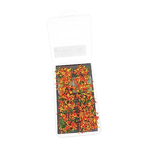 jojofuny 1 Schachtel Miniatur Blumen Cluster Orange Gelbe Chrysanthemen für Modellbau Landschaft DIY Szenenmaterialien Realistische Form Langlebig Leicht Einfach Anzubringen für Zuganlagen von jojofuny