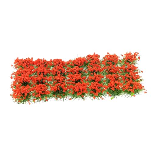 jojofuny 1 Schachtel Miniatur Grasbüschel mit Orangen Blüten Realistische Statische Grasbüschel für Modellbau Landschaft Miniaturpflanzen für Architektur Diorama und Gartendekor DIY von jojofuny