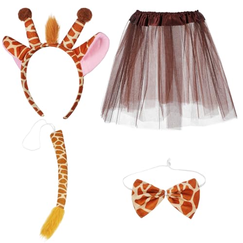 jojofuny 1 Set Giraffen Kostüm - Tier Tutu Ohren Haarreif & Fliege - Faschingskostüm Set für Mädchen Halloween Cosplay Geburtstag Partybedarf jojofuny 1 Set Giraffen Kostüm - Tier Tutu Ohren Haarreif & Fliege - Faschingskostüm Set für Mädchen Halloween Cosplay Geburtstag Partybedarf von jojofuny
