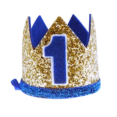 jojofuny Kindergeburtstagsparty Krone 1 Geburtstag Dekorationen Junge/mädchen Krone Hut Nummer 1 Druck von jojofuny