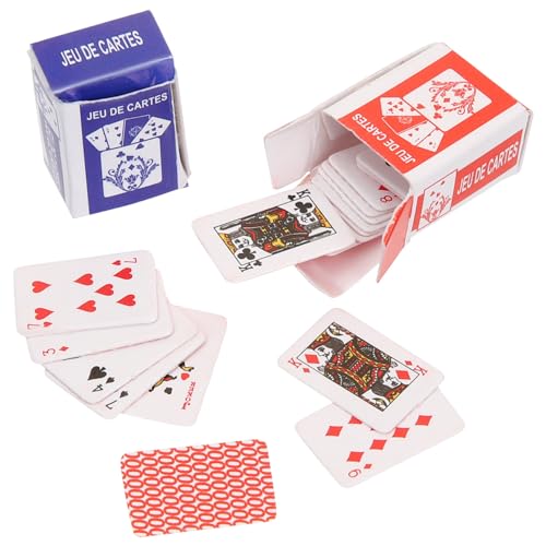 jojofuny 10 Stück Karten Reisespiel Spielkarten Mini-Karten Poker Niedliches Miniatur-Puppenhaus 1:12 Mini-Poker-Spielkarten Miniatur-Puppenhaus-Möbelzubehör Für Kinder Und Erwachsene von jojofuny