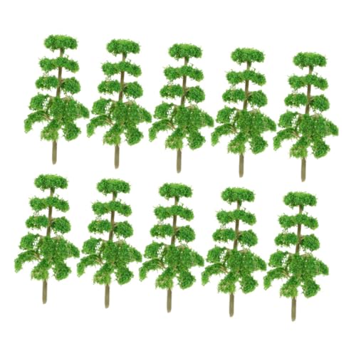 jojofuny 10 Stück Mini-modellbaum Bausatz Miniaturbaum Gefälscht Modelleisenbahnbäume Fallen Miniaturen DREI Weihnachtliche Mikrolandschaften Diorama-Baum Klein Laub Green Plastik von jojofuny