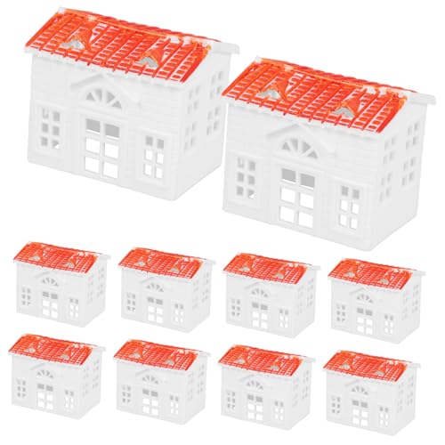 jojofuny 10 Stück Teiliges Kleine Villa Modell Dekoration Realistische Miniaturhäuser mit Feiner Verarbeitung Langlebig für Mikrolandschaften Sandtisch und DIY Szenerien Farbenfrohe Mikro von jojofuny