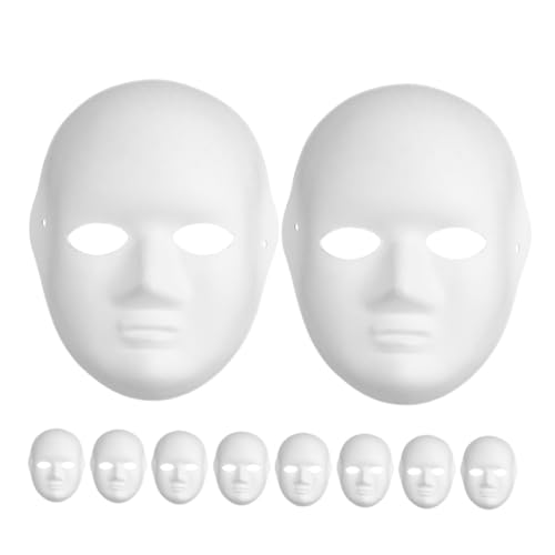 jojofuny 10 Stück Weiße Papiermasken aus Leichtem Papierbrei Atmungsaktive Blanko Gesichtsmasken zum Bemalen für Maskerade Karneval Halloween und Kreative DIY Partydekorationen jojofuny 10 Stück Weiße Papiermasken aus Leichtem Papierbrei Atmungsaktive Blanko Gesichtsmasken zum Bemalen für Maskerade Karneval Halloween und Kreative DIY Partydekorationen von jojofuny