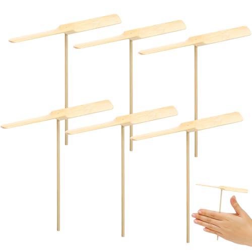 Jojofuny 10 Stücke Propeller Kinder Fliegender Hubschrauber Spielzeug - Holz Libelle Hand Reiben DIY Für Kinder Im Freien Terrasse Garten von jojofuny