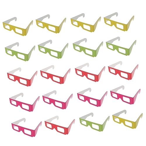 jojofuny 100 STK 3D-Feuerwerksbrille lustig Urlaub leichte Brille gerahmte Brille 3D-Sichtbrille Gläser 3D-Brille für den Fernseher Flache 3D-Brille Quadrat Karton Glas Regal Kind pet von jojofuny