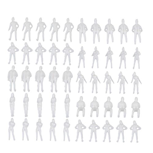 jojofuny 100 Stück Figurenmodell Mini -Figur Menschen Zahlen Mini-Figuren-Modelle Miniaturfiguren Mikrofiguren winzige Figuren Mini-Modellfiguren Mini-Personenfigur Plastik Weiß von jojofuny