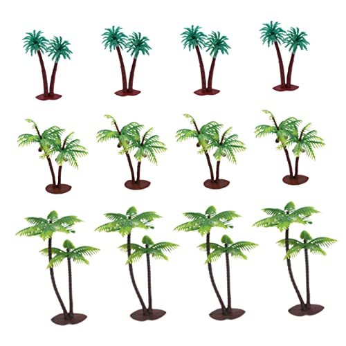 jojofuny 12 Stück Miniatur Kokosnussbaum Modell für Mikrolandschaften Strand Dekoration Langlebig für Aquarien und Dioramen von jojofuny