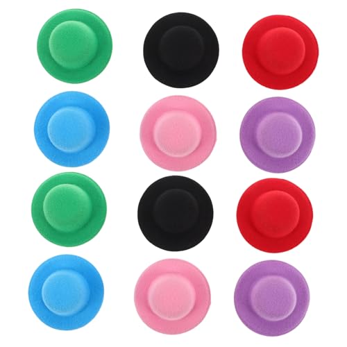 jojofuny 12 Stück Teiliges Bunte Mini Filz Top Hats Miniature Formelle Hüte Leichte Tragbare Puppenaccessoires für DIY Basteln Festliche Dekorationen Geeignet für Outdoor Fotografie und von jojofuny
