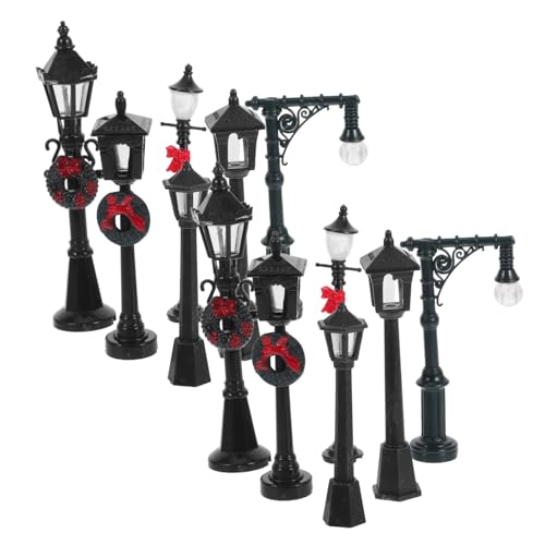 jojofuny 12 Stücke Straßenlaterne Modell Puppe Mini Kleine Decor Eisenbahn Dorf Versorgung Post Straßenlaterne Zubehör Zubehör Lampe DIY Straßenlaternen Kunststoff von jojofuny