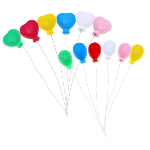 jojofuny 12St Kuchen-Add-Ins backen Miniatur Ballon-Cupcake-Topper Luftballons-Kuchenaufsatz Cupcake-Ballon Dekor Mini-Ballon Puppenhaus-Ballon Auto Zubehör schmücken Ornamente Plastik von jojofuny