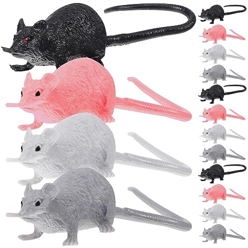 jojofuny Klein 16 Stück Gefälschte Ratte Lebensechte Realistisches Mausmodell Tricks Streiche Requisiten Spielzeug Gefälschte Mäuse von jojofuny