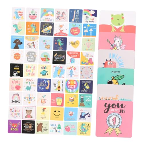 jojofuny 2 Sätze Box Süße Karten inspirationskarten kindergeburtstagskarten Positive Karten für den Schulalltag kleine Karten Lunchbox-Karten für Cartoon-Lunchbox-Karten Papier von jojofuny