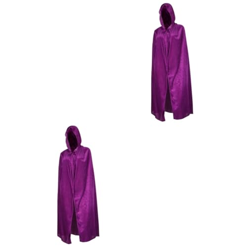 jojofuny 2 Stk Halloween-mantel Kleidung Cosplay Samt Violett Vampir von jojofuny