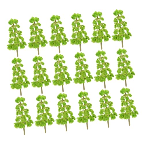 jojofuny 20 Stück Kiefernbaum- Sandtisch-baumodellbaum Miniatur Mit Dekorationen Kleine Bäume Schmücken Gefälscht Wald Verlassen Simulation Modellbäume Winzig Für Light Green Plastik von jojofuny