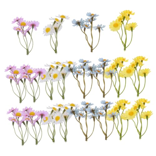 jojofuny 20 Stück Künstliche Mini Teiliges Realistische Seidenblumen mit Stielen Langlebig und Pflegeleicht Weiße Gelbe Blaue und Violette Frühlingsdekoration für Tischdeko DIY Basteln und von jojofuny