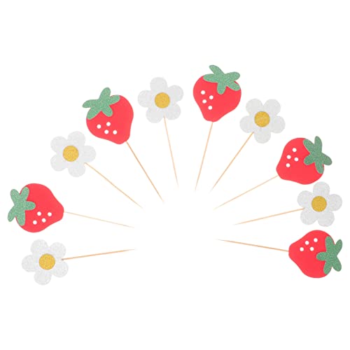 jojofuny Erdbeerkuchen- -einsätze Blumen 20 Stück Geburtstagskuchen-picks Für Party-dekorationen jojofuny Erdbeerkuchen- -einsätze Blumen 20 Stück Geburtstagskuchen-picks Für Party-dekorationen von jojofuny