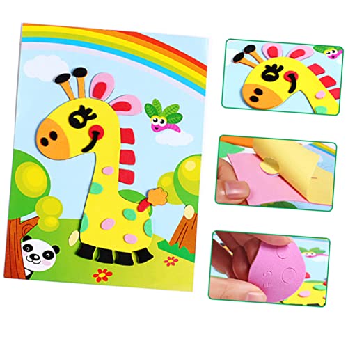 jojofuny 20st Kinderaufkleber Handgemachte Aufkleber Bastelzubehör Für Kinder Lernspielzeug Mosaik-Aufkleber-Kunst DIY-Sticker-kit Mosaikaufkleberkunst Für Kinder Klein 3D Bastelbedarf von jojofuny