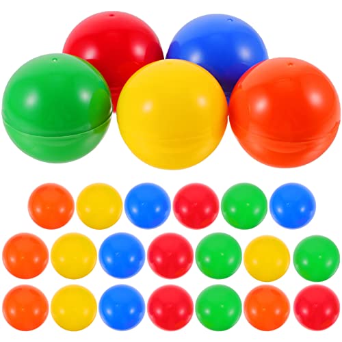 jojofuny 25 Stück Lotterie Kugeln Lottobälle Spielbälle Acrylkugeln Plastikkugeln Kapseln zum Öffnen Lotterie Ball Geschenkbox für Partyspiele Gewinnspiele Familienspiele Bunt von jojofuny