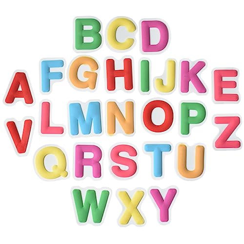 jojofuny 26st Kühlschrankmagnet Kreative Buchstabenmagnete Kühlschrank-Alphabet Buchstaben Kognitive Aufkleber Bildungsmagnete Spielzeug Weiches Gummi Kind PVC-weichkleber Gefrierschrank von jojofuny