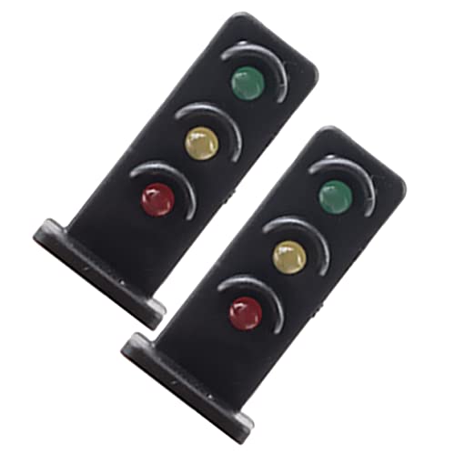 jojofuny 2Stücke Mikrolandschaft Lampe Dekoration für Modelleisenbahn Layout Realistische Signallichter für Sandtisch und Szenendekoration Hochwertiges von jojofuny