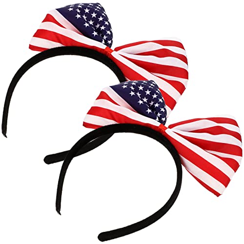 jojofuny 2st Stirnband Mit Amerikanischer Flagge Kopfbedeckungen Mit Amerikanischer Flagge Unabhängigkeitstag Haarreifen Schleife Stirnband Tag Der Unabhängigkeit Pentagramm Kunststoff von jojofuny
