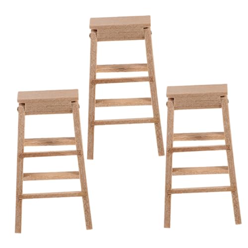jojofuny 3 Stück Holzfischgrad -Leitermodell holzleiter kleine Leiter puppenhaus Leiter puppenhaus Einrichtung möbel Puppenhaus Puppenfamilie Holzpuppen für Puppenhaus Beige von jojofuny