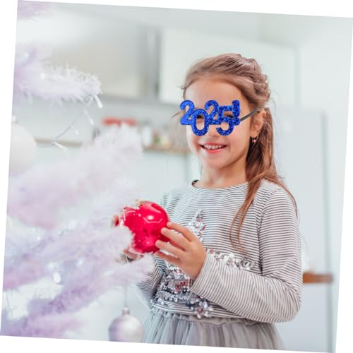 jojofuny 3 Stück Silvester Partybrille Leichte Kunststoffbrillen Lustige Neujahrsbrillen Buntes Design Foto Requisiten für Silvester Feier Zubehör von jojofuny