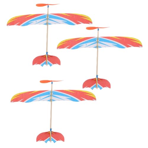 jojofuny 3 Stück Teiliges DIY Flugzeugmodell mit Gummimotor Zartes Vogeldesign Leichtes Segelflugzeug aus Langlebigem Material Pädagogisches Denken und Geschicklichkeit für von jojofuny