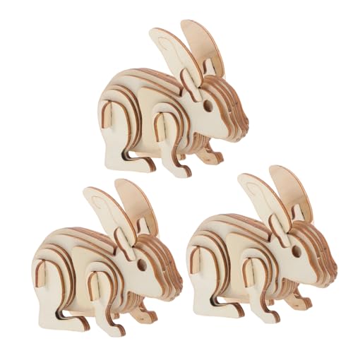 jojofuny 3 Teiliges DIY Holzpuzzle DIY 3D Puzzle Aus Holz Tiermodell – Kaninchen Zum Zusammenbauen Basteln Unvollendet Zum Ausmalen – Häschenmodell Für Die Heimdekoration jojofuny 3 Teiliges DIY Holzpuzzle DIY 3D Puzzle Aus Holz Tiermodell – Kaninchen Zum Zusammenbauen Basteln Unvollendet Zum Ausmalen – Häschenmodell Für Die Heimdekoration von jojofuny