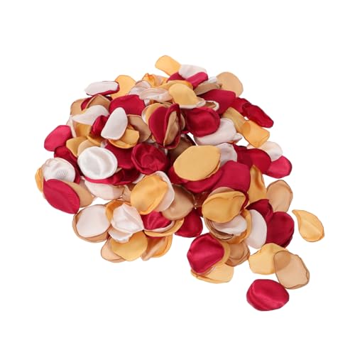 jojofuny 300 Stück Kunstblumen Rosenblätter Burnt Orange Dunkelrot Faux Silk Streudeko für Herbst Hochzeit Tischdeko Blumenmädchen Korb Gang Party Festliche Brautdusche von jojofuny