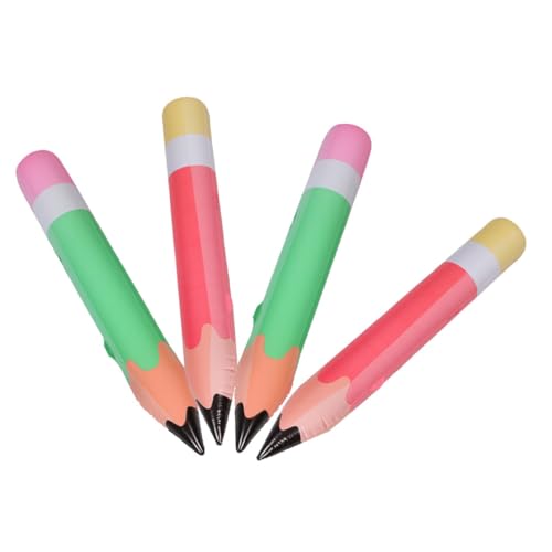 jojofuny 4 Stück Aufblasbares Bleistiftspielzeug Erste Bleistift Explodieren Bleistift Aufblasen Jumbo Aufblasbarer Schulbedarf Geformt Großer Aufblasbarer Bleistift Dekoration Schlag Pvc von jojofuny