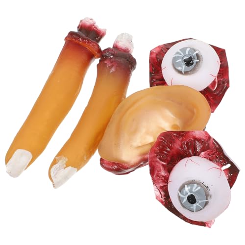 jojofuny 4 Stück Halloween Körperorgan Requisiten, Fake Finger, Ohren, Augen, Gruselige Plastikdekoration für Halloween Party jojofuny 4 Stück Halloween Körperorgan Requisiten, Fake Finger, Ohren, Augen, Gruselige Plastikdekoration für Halloween Party von jojofuny