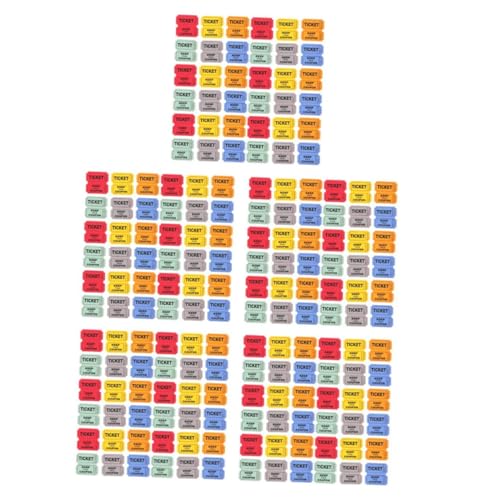 jojofuny 5 Sätze Lottoscheine Verlosungstickets -Tickets Konzertkarten Festival-Tickets Event-Tickets Spielereignis-Tickets Doppeltes Offsetpapier 600 Stück * 5 von jojofuny