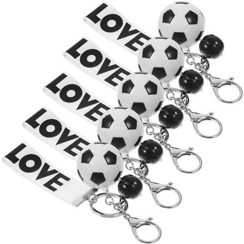 jojofuny 5 Stück Kreative Fußball-schlüsselanhänger, Dekorative Fußball-schlüsselringe, Sportfans, Schlüsselanhänger für Männer Und Frauen (weiß Und Schwarz) von jojofuny