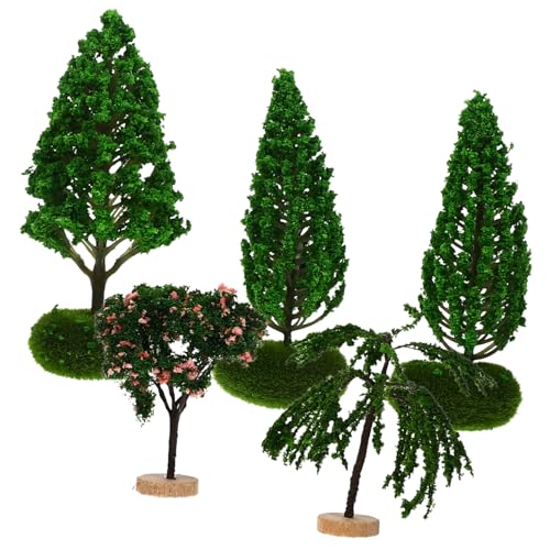 jojofuny 5 Stück Miniatur Gartenbaum Teilig Kunststoff Landschaftsbäume Modellbau Figuren für Diorama Tischdekoration Lebensecht und Vielseitig von jojofuny