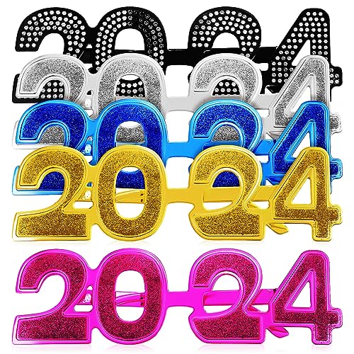 jojofuny 5 Stück Neujahr 2024 Brillen Partybrillen Silvester Brille Spaßbrillen Sonnenbrillen Plastik Props Brillen für 2024 Silvester Neujahrsparty Dekoration Foto Requisiten jojofuny 5 Stück Neujahr 2024 Brillen Partybrillen Silvester Brille Spaßbrillen Sonnenbrillen Plastik Props Brillen für 2024 Silvester Neujahrsparty Dekoration Foto Requisiten von jojofuny