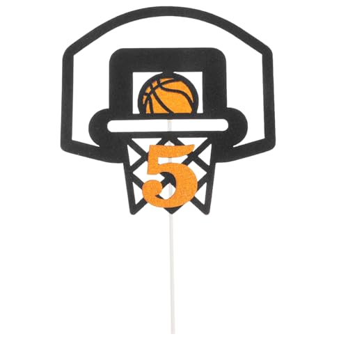 jojofuny 5. Basketball-Kuchenaufsatz: Glitzernde Basketball-Cupcake-Dekoration Für Jungengeburtstagspartys Kuchenaufsatz Für Sport-Mottoparty-Dekorationen von jojofuny