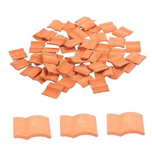 jojofuny 50Stücke Dachziegel Für DIY Dekorative Tondachfliesen Für Miniaturmodelle Und Gartendekoration Miniaturen Für Projekte von jojofuny