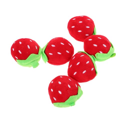 jojofuny 6 Stück Erdbeer Plüschspielzeug Süße Mini Handtaschen Anhänger Sensory Toys für Weihnachten Klassenzimmer Belohnungen DIY Zubehör von jojofuny