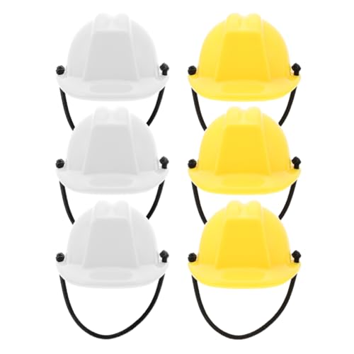 jojofuny 6 Stücke Mini Bau Hut Puppe Helm Helm Für Puppe Kunststoff Harte Hüte von jojofuny