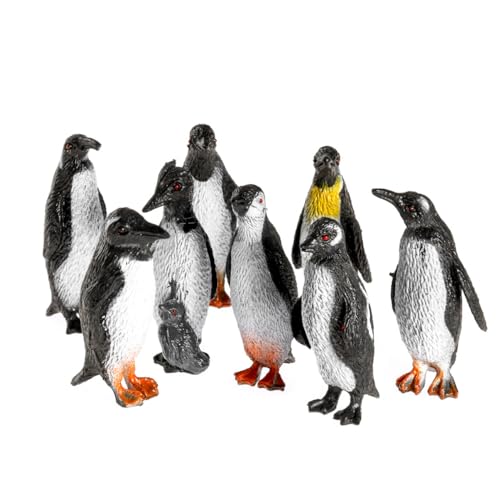 jojofuny 8-Teiliges Realistisches Pinguin-Spielzeug-Set Aus Kunststoff Pinguin-Figurenmodell Frühes Lernspielzeug Für Ostereier Kuchendeckel Geburtstagsfeier Für Kinder Kleinkinder von jojofuny