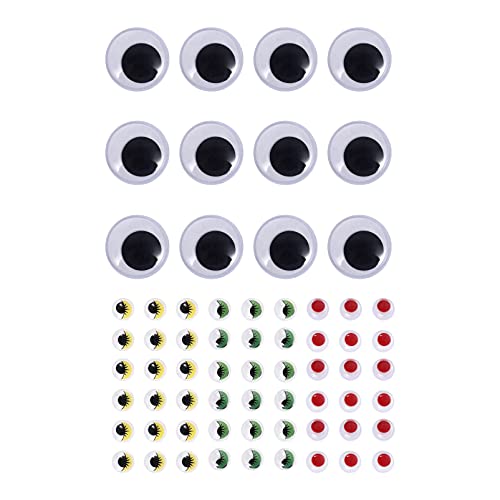 jojofuny Bastelaugen Selbstklebend Tüten DIY Wackelaugen für Puppen Kreative Projekte Bunte Augen mit Wimpern Schwarze Augen für Einzigartigen und Individuellen von jojofuny