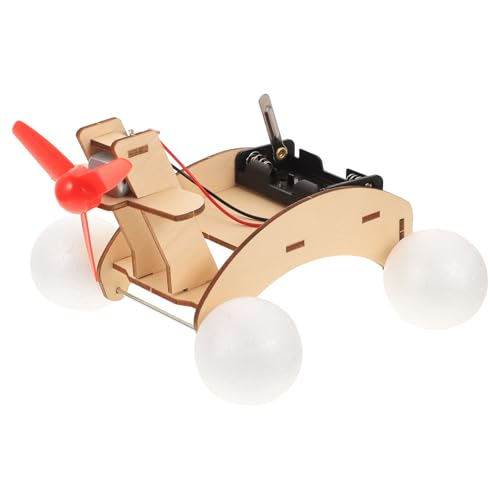 jojofuny Handgefertigtes Windboot-Spielzeug aus Holz, DIY-fahrzeugmodell, Wissenschaftsprojekt für Kinder, Pädagogisches Montagespielzeug, 7,08 X 6,29 X 5,90 Zoll, Mehrfarbig von jojofuny