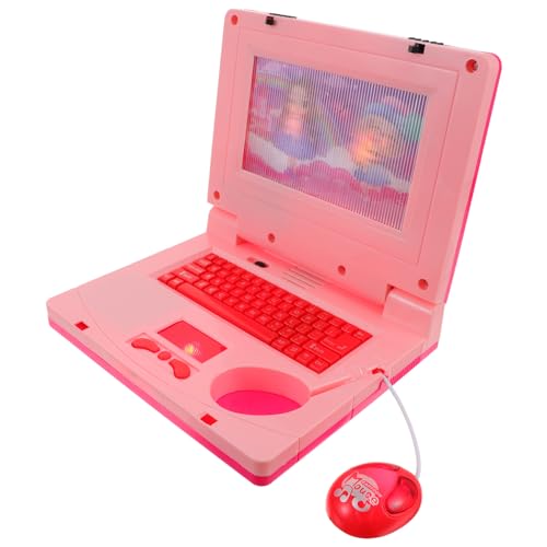 jojofuny Kinder-Laptop Spielzeug-Laptop Pädagogischer Lerncomputer mit LCD-Bildschirm Tastatur Und Inklusive für Kinder Ab 3 Jahren Rosa von jojofuny