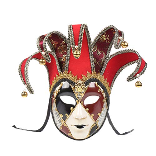 jojofuny Kleidung Venezianische Vollgesichtsmaske Vintage Italien Venezianische Narrenmaske Karnevalsmaske für Halloween- Maskerade- Cosplay- Performance- Party (Rote Schwarze Rote Augen jojofuny Kleidung Venezianische Vollgesichtsmaske Vintage Italien Venezianische Narrenmaske Karnevalsmaske für Halloween- Maskerade- Cosplay- Performance- Party (Rote Schwarze Rote Augen von jojofuny