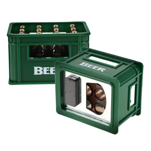 jojofuny Miniatur-Bierflaschen Spielzeug 2 Sets Puppenhaus-Bierglas-Modell Mini-Weinkiste Und Weinflasche Für Küchendekoration Zubehör (Grün) von jojofuny