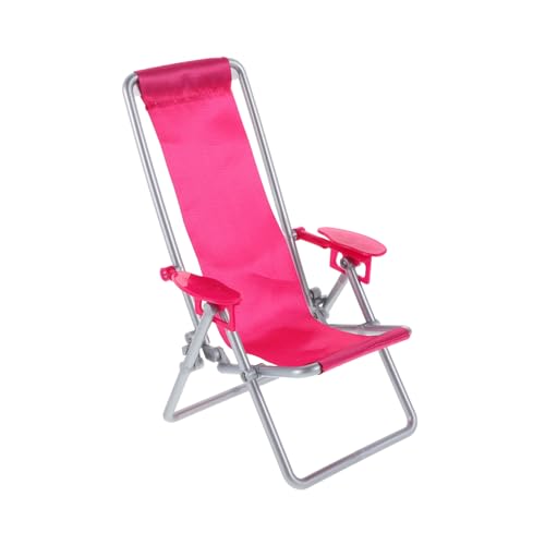 jojofuny Miniatur Klappbarer Strandstuhl Farbenfrohes Miniaturmöbel für Puppenhaus Dekorativer Kleiner Strandstuhl für Kinderzimmer und Schreibtisch von jojofuny