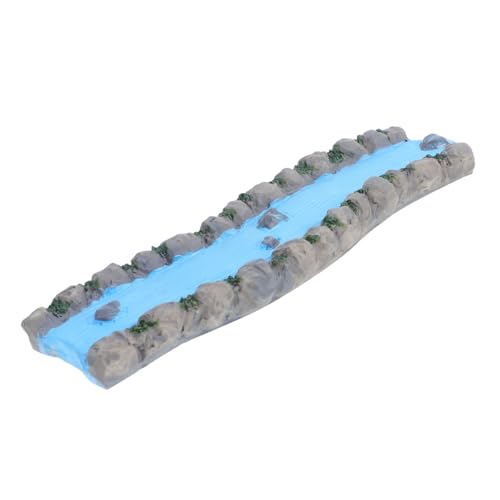 jojofuny Miniaturgarten Accessoires Harz Wasserfeature für Dollhouse Landschaftsd Langlebige Miniaturfluss Dekoration Zubehör für Kreative Szenen und Entspannende von jojofuny